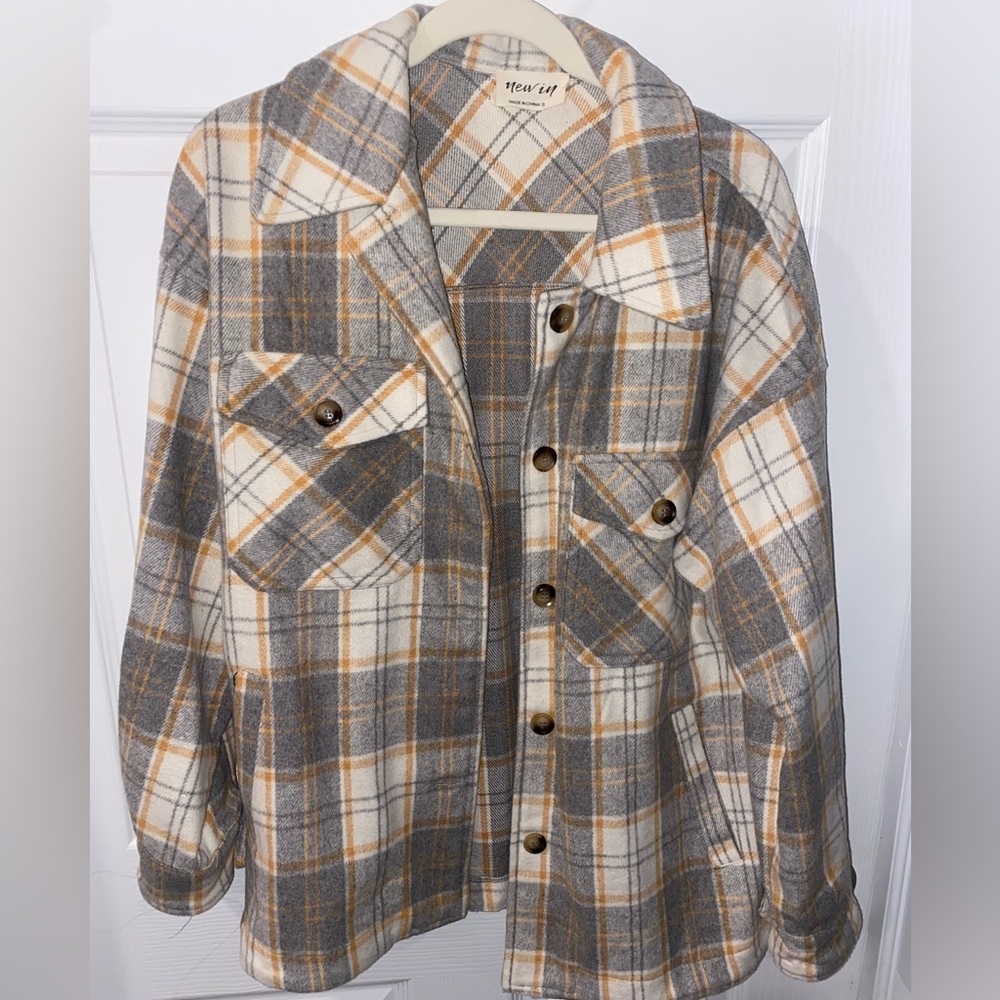 New In Plaid Oversized Jacket